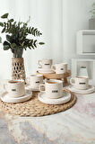 Keramika Deep Collection Mottolu Stackable Çay Takımı 12 Parça 6 Kişilik 22650-55