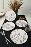 Keramika Leaf Traces Nordıc Pasta Tabağı 22 Cm 4 Adet  / 22881-82-83-85