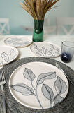 Keramika Leaf Traces Nordıc Pasta Tabağı 22 Cm 4 Adet  / 22881-82-83-85