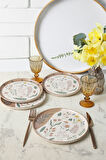 Keramika Soft Bloom Nordic Pasta Tabağı 22 Cm 4 Adet 22876-77