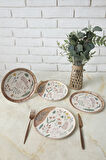 Keramika Soft Bloom Nordic Pasta Tabağı 22 Cm 4 Adet 22876-77