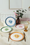Keramika Flowers Mottolu Nordic Pasta Tabağı 22 Cm 4 Adet 22804-05