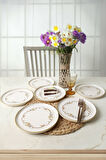 Keramika Bronze Bloom Nordic Pasta Tabağı 22 Cm 6 Adet 22927