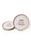 Keramika Pink Cake Nordic Pasta Tabağı 22 Cm 4 Adet 22965-66