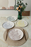 Keramika Leaf Harmony Nordıc Pasta Tabağı 22 Cm 4 Adet / 22974-77 