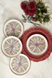 Keramika Serene Flower Nordıc Pasta Tabağı 22 Cm 4 Adet 22983