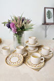 Keramika Worn Gold Stackable Çay Takımı 12 Parça 6 Kişilik 22968-23057