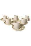 Keramika Worn Gold Nordic Kahve Takımı 12 Parça 6 Kişilik 22968-23057