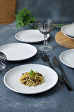 Keramika Beyaz Delta Pasta Tabağı 17 Cm 6 Adet