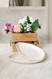 Keramika Mat Beyaz Serenity Kayık Tabak 24 Cm 2 Adet 022