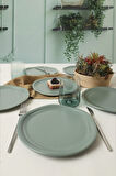 Keramika Mat Yeşil Bloom Pasta Tabağı 24 Cm 6 Adet 322