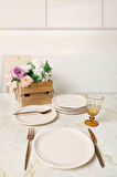Keramika Krem Bloom Pasta Tabağı 24 Cm 6 Adet 030
