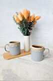 Shizen Gri Silindir Kupa 10 Cm 2 Adet 613