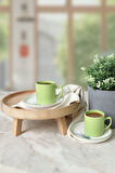 Keramika Elegant Blossoms Yeşil Kahve Takımı 4 Parça 2 Kişilik 21788