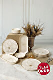 Keramika Taupe Bloom Kahvaltı Takımı 12 Parça 6 Kişilik 22519-28-29