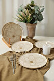 Keramika Taupe Bloom Nordıc Pasta Tabağı 22 Cm 6 Adet 22529