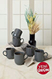 Keramika Mat Gri Ekinoks Kupa 10 Cm 6 Adet 959