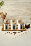 Bambu Standlı 6 Parça Baharat Seti Tutku 1403