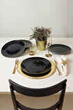 Keramika Siyah Gold Ege Servis Tabağı 26 Cm 6 Adet
