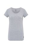 . Kadın Gri Melanj Derin Yuvarlak Yaka T-Shirt