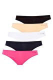 . Kadın Çok Renkli 5 Li Kıl Lastikli Slip