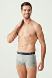 U.S. Polo Assn. Erkek Lacivert - Gri Melanj - İndigo  3 Lü Boxer