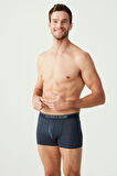 U.S. Polo Assn. Erkek Lacivert - Gri Melanj - İndigo  3 Lü Boxer