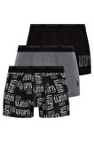 U.S. Polo Assn. Erkek Antrasit Melanj - Siyah - Gri Melanj  3 Lü Boxer