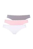 U.S. Polo Assn. Kadın Pembe - Beyaz - Gri 3 Lü Slip