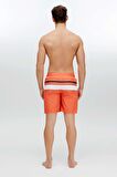 . Erkek Turuncu Uzun Deniz Şortu