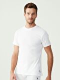 . - Erkek Battal Beyaz 2 li Yuvarlak Yaka T-Shirt
