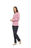- Kadın Gül Kurusu Patlı Pijama Takımı