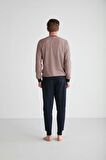 U.S. POLO ASSN. - Erkek Bordo Yuvarlak Yaka Pijama Takımı 