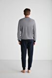 U.S. POLO ASSN. - Erkek Lacivert Yuvarlak Yaka Pijama Takımı 