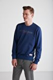 U.S. POLO ASSN. - Erkek Lacivert Yuvarlak Yaka Pijama Takımı 