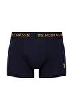 U.S. POLO ASSN. - Erkek Sarı - Baskılı- Lacivert 3 lü Boxer 