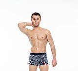 U.S. POLO ASSN. - Erkek Sarı - Baskılı- Lacivert 3 lü Boxer 