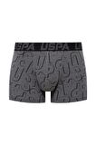 U.S. POLO ASSN. - Erkek Siyah - Antrasit -Baskılı 3 lü Boxer 