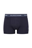U.S. POLO ASSN. Erkek Baskılı-Lacivert-İndigo 3 lü Boxer 