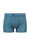 U.S. POLO ASSN. Erkek Baskılı-Lacivert-Yeşil 3 lü Boxer 