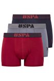 U.S. POLO ASSN. Erkek Bordo-Lacivert-Antrasit 3 lü Boxer 