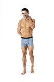 U.S. POLO ASSN. Erkek Saks-Lacivert-Baskılı 3 lü Boxer 