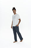 U.S. Polo Assn. Erkek Ekru 3 Lü Pijama Takım 