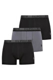 U.S. Polo Assn.  Erkek 201 Siyah-Antrasit Melanj - Siyah 3 lü Boxer 