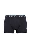 U.S. Polo Assn.  Erkek Lacivert-Turuncu-Lacivert 3 lü Boxer 