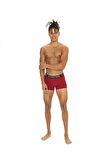 Erkek Siyah - Bordo - Baskılı 3 lü Boxer