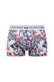 U.S. Polo Assn. Erkek Lacivert - Kırmızı - Baskılı 3 lü Boxer 