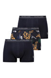 U.S. Polo Assn. Erkek Lacivert - Lacivert - Baskılı 3 lü Boxer 