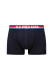 U.S. Polo Assn. 80651 201 Kırmızı - Lacivert - Gri Melanj 3 lü Boxer 