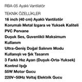 Rubenis RBA-05 Işıklı Ayaklı Vantilatör